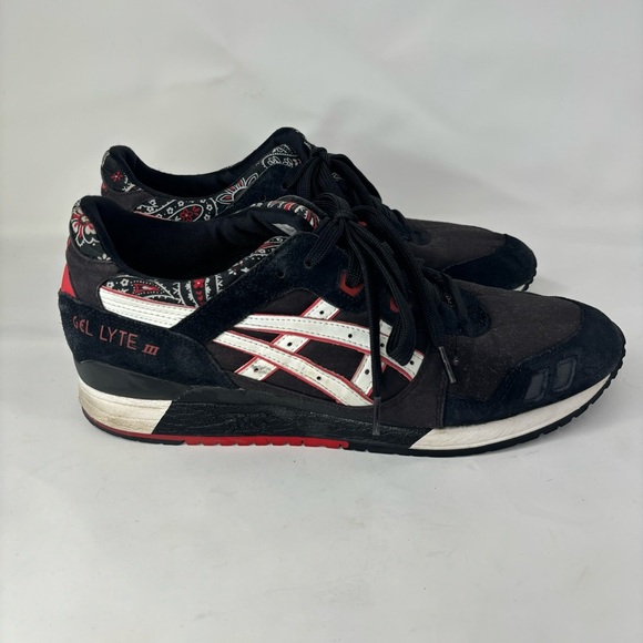 Asics Other - ASICS Gel Lyte III Bandana Black Red Shoes Mens Size 12.5 Sneakers H424N